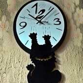 饰墙面挂表石英钟 家居客厅卧室儿童房装 新款 创意调皮小猫挂钟