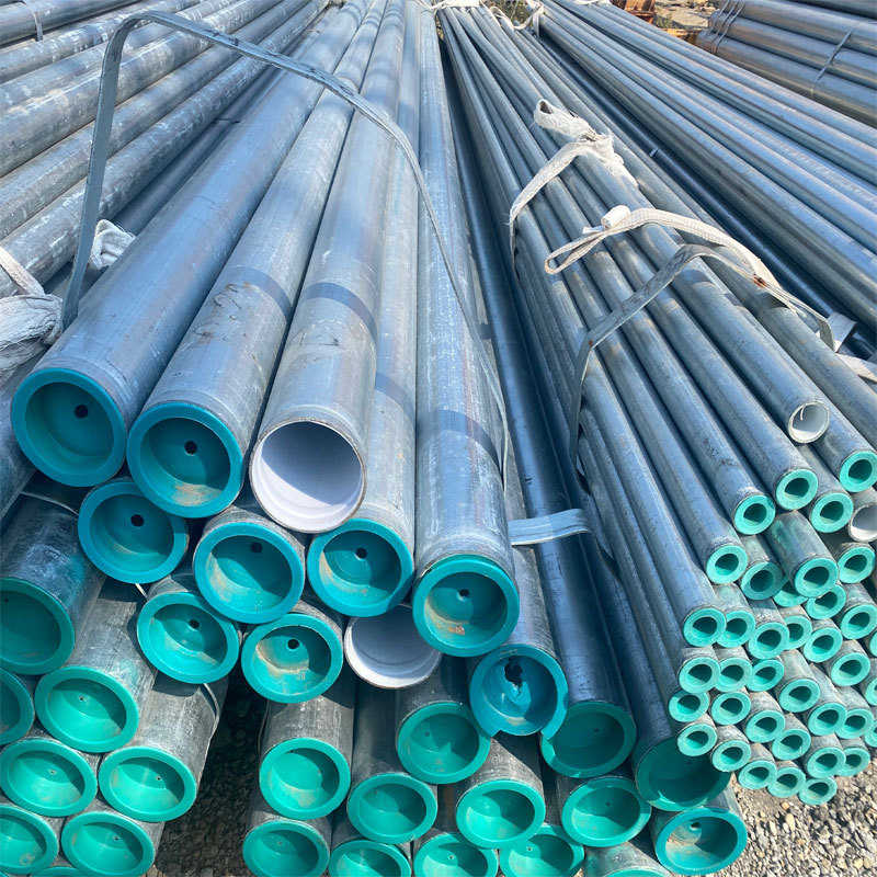 友发热镀锌内外衬塑复合钢管DN200钢塑复合管给排水内PE复合管件