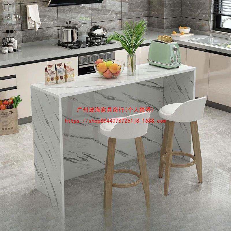 家用吧台轻脚奢现客桌代简约厅隔断NIH靠墙高桌长条餐桌厨房沙发