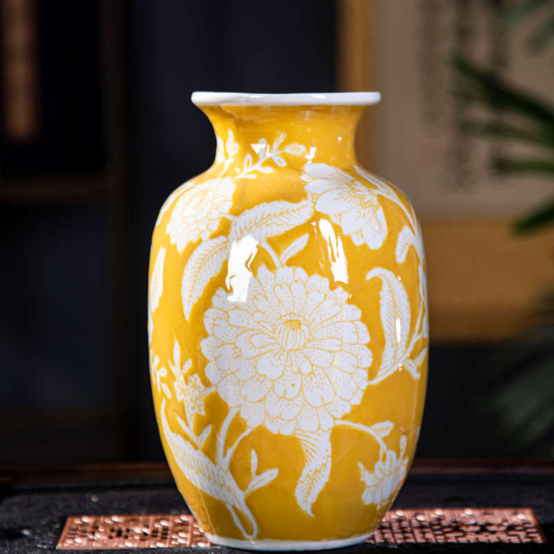 景德镇陶瓷器摆件青花瓷将军罐花瓶中式家居客厅工艺装饰品花瓶