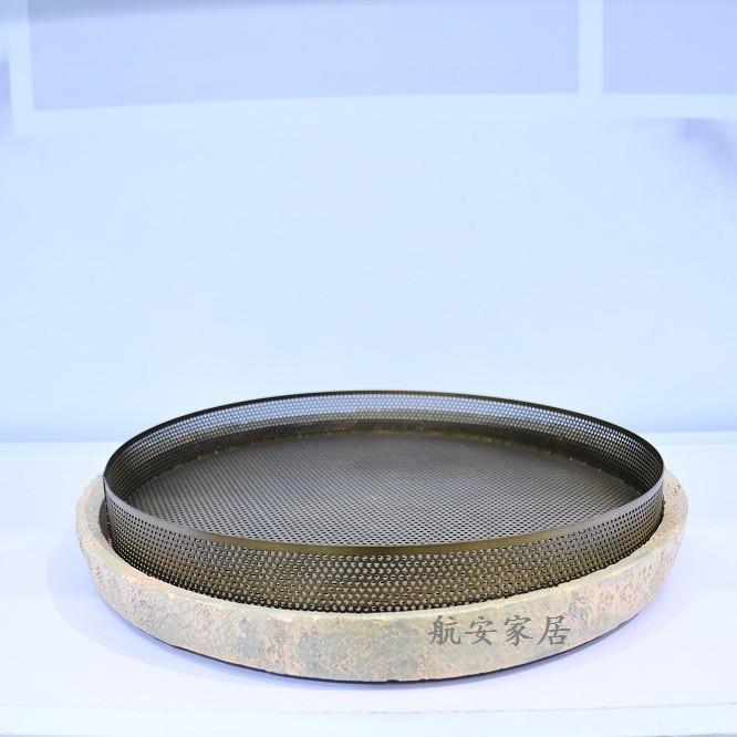 现代简约创意树脂网格托盘收纳盘装饰盘软装饰品工艺品托盘