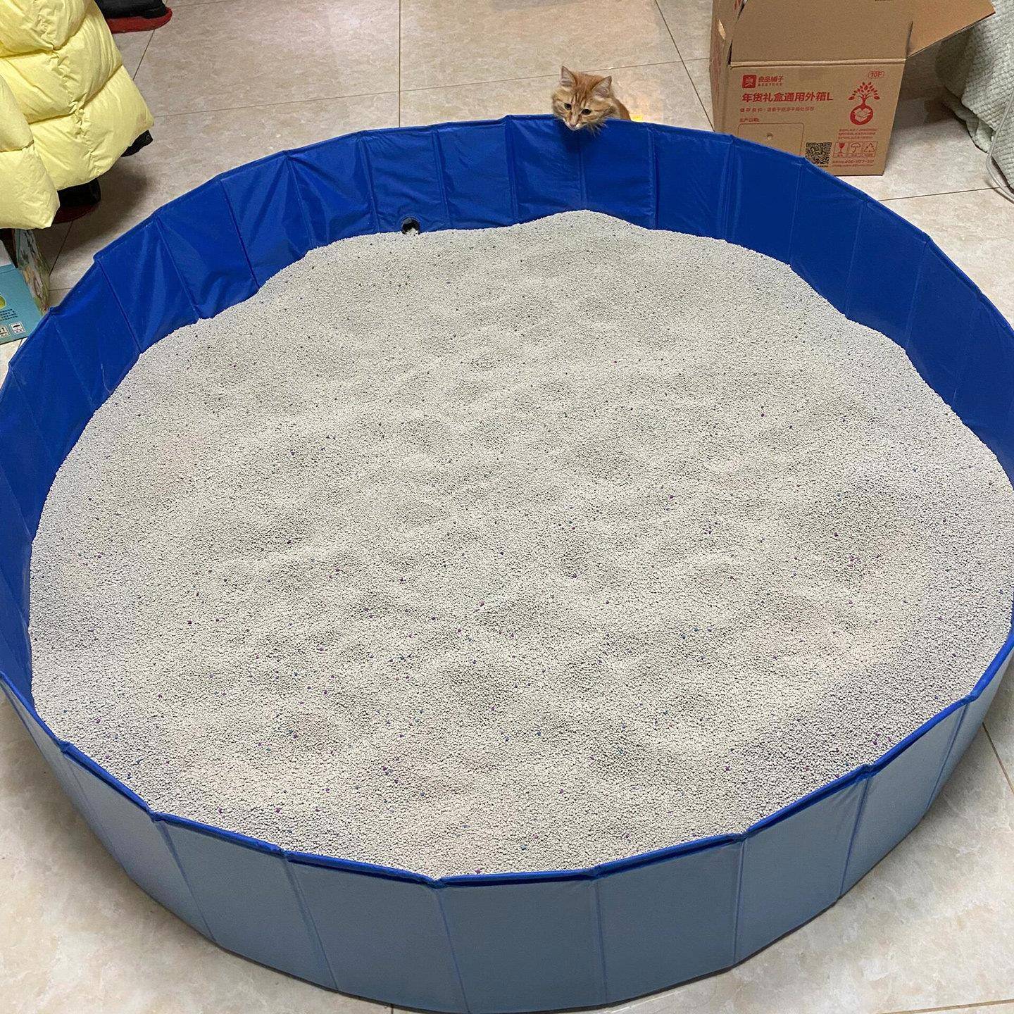 巨型猫砂盆超大号加高防外溅家用可折叠开放式猫狗厕所宠物用品
