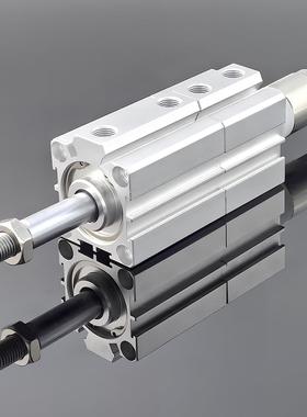 超薄型带磁气缸SDATJ20X40X63X75X25S倍力双行程多位置可调节行程