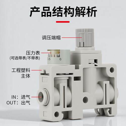 SMC型微型调压阀ARM5SA/SB-06-07-08-A气动小型集装式精密减压阀