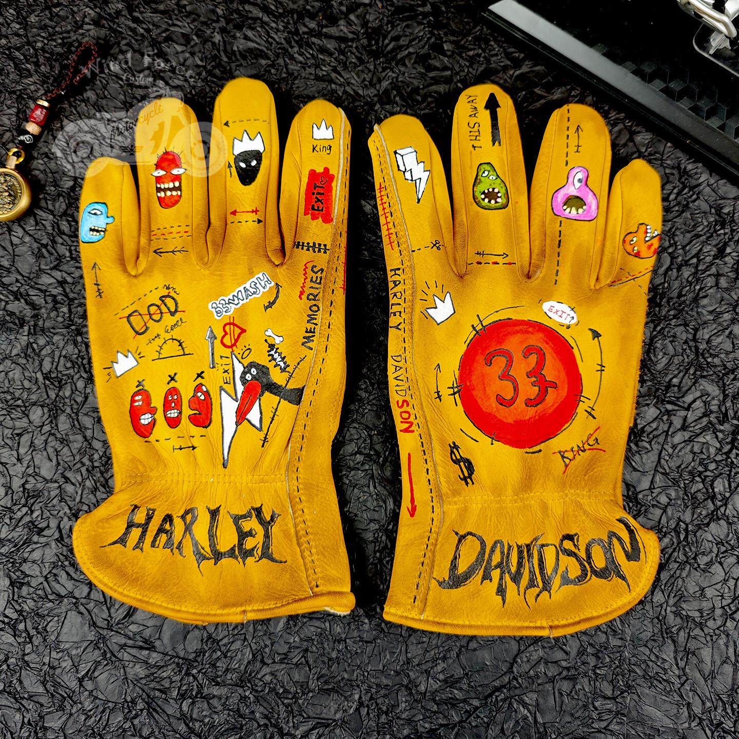 头层牛皮手套男士覆古做旧真皮骑行摩托 托机车四季骑行骑士哈雷