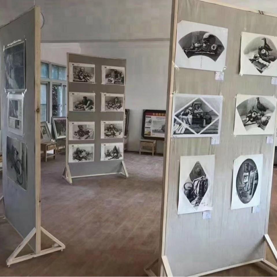 厂家直销静物箱书画展板幼儿园书法作品屏风展览板美术字画展板架