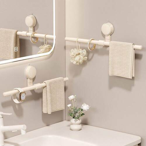 towel rack non perforated bathroom suction cup hanger bath