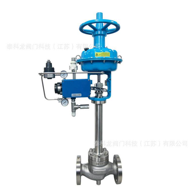 F3M锈钢气动温调节阀带散C热422片汽导蒸不热油法兰气动薄膜流量