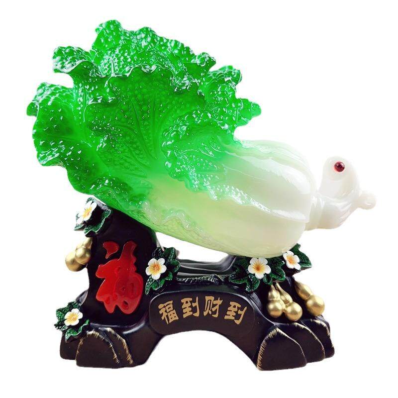 厂家直销福到财到仿玉大白菜摆件创意店铺开业商务礼品摆件