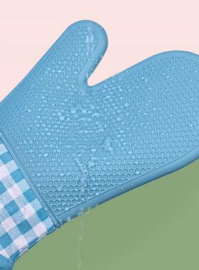 PK7J耐高温300℃硅胶手套微波炉烤箱家用厨房用加厚隔热防烫烤盘