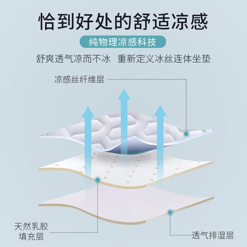 乳冰丝垫屁垫靠背垫一体办公室久坐坐凳子座椅垫学生靠椅胶子垫子