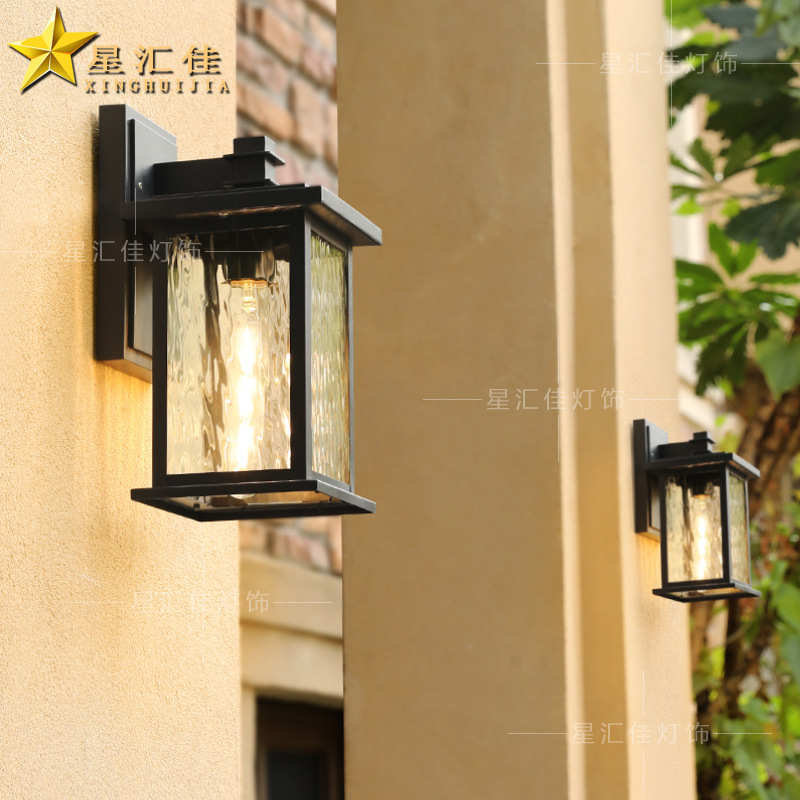 美式复古壁灯户外防水花园别墅阳台灯柱子围墙室外庭院露台外墙灯