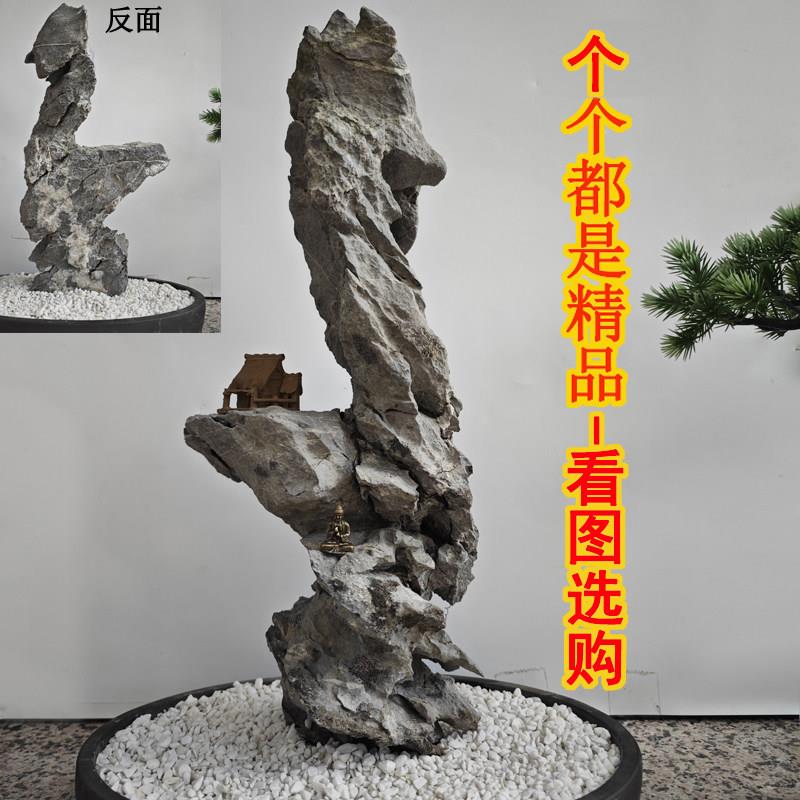 天然英德石鱼缸造景真石头假山石青龙石文案摆件盆景附石景观石子