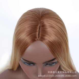 直发分长红 染金色wigs棕 女士非洲long网头套化纤色中混假发欧美