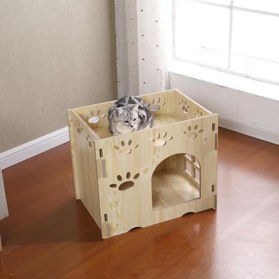 正品质窝猫子屋猫咪房子猫猫笼木猫城堡木箱四季通用双层猫屋狗窝