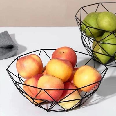Fruit bowl washing fruit hollow drain basket iron fruit bask