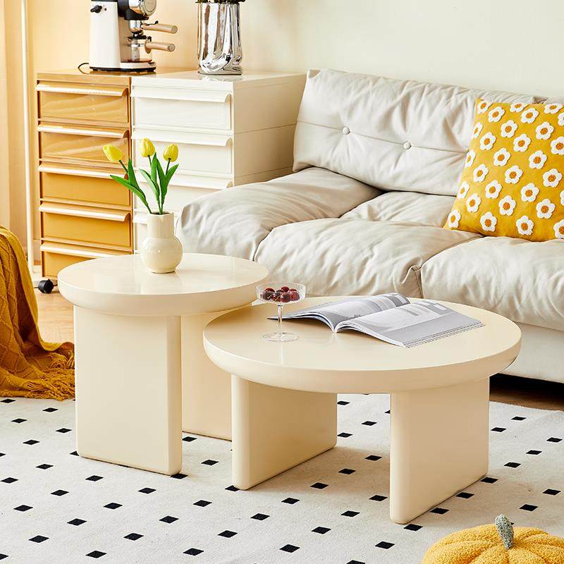 奶油风茶几北欧家用客厅小户型组合圆形茶桌网红ins风法式小圆桌,住宅家具,茶几,淘宝优惠券,粉丝福利购,淘宝优惠卷