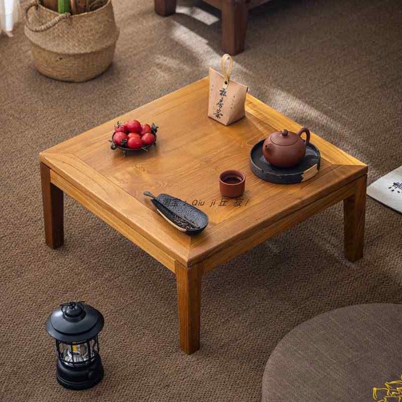 正品炕丘飘寂/缅柚木户外实木茶几窗小茶几榻榻米甸几日式小茶桌