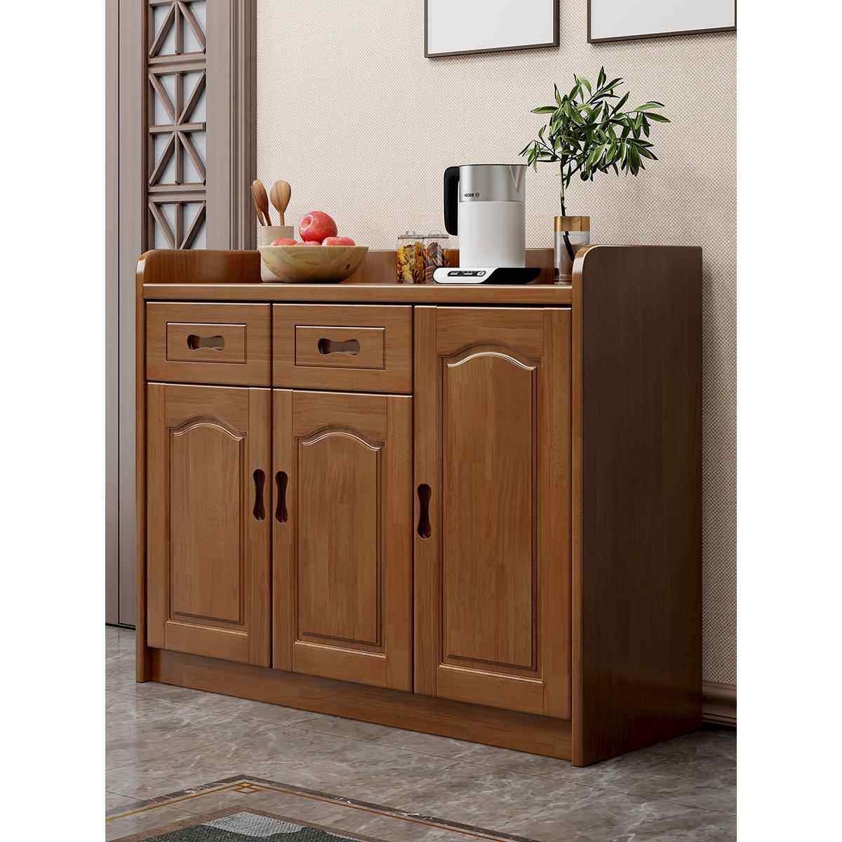 简单实木餐厅餐具柜餐前准备柜家庭客厅茶柜储物柜墙柜中国风,住宅家具,餐边柜,淘宝优惠券,粉丝福利购,淘宝优惠卷