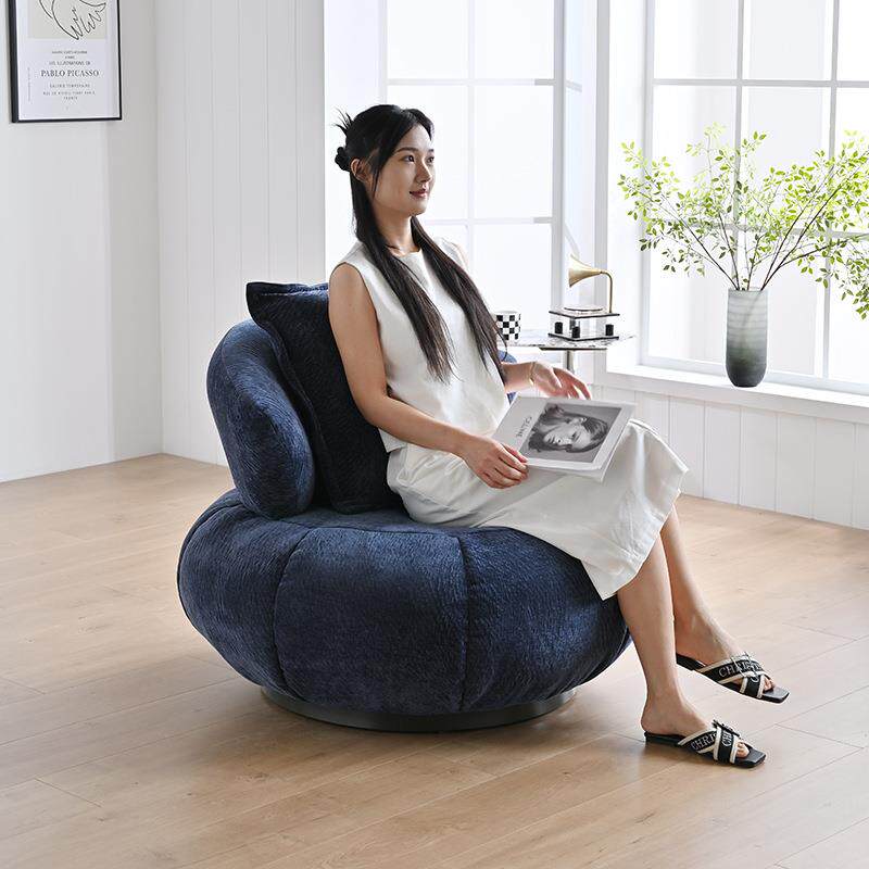 懒人沙发椅卧室阳台客厅绒麻布艺面料休闲椅单人沙发网红款南瓜椅