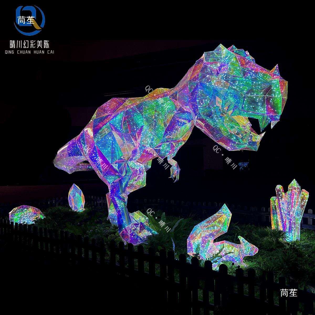 幻彩发光恐龙室内外动物主题游乐园商场景区DP点美陈道具场景装饰