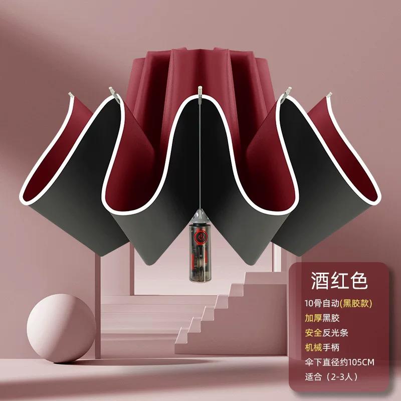 新款械德国机全遮自动反向雨伞男女晴雨两用折叠号防晒阳伞定制大图片