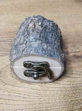 新款森可系原木带树品皮创意小盒子原生态性个首饰盒定制刻字礼收