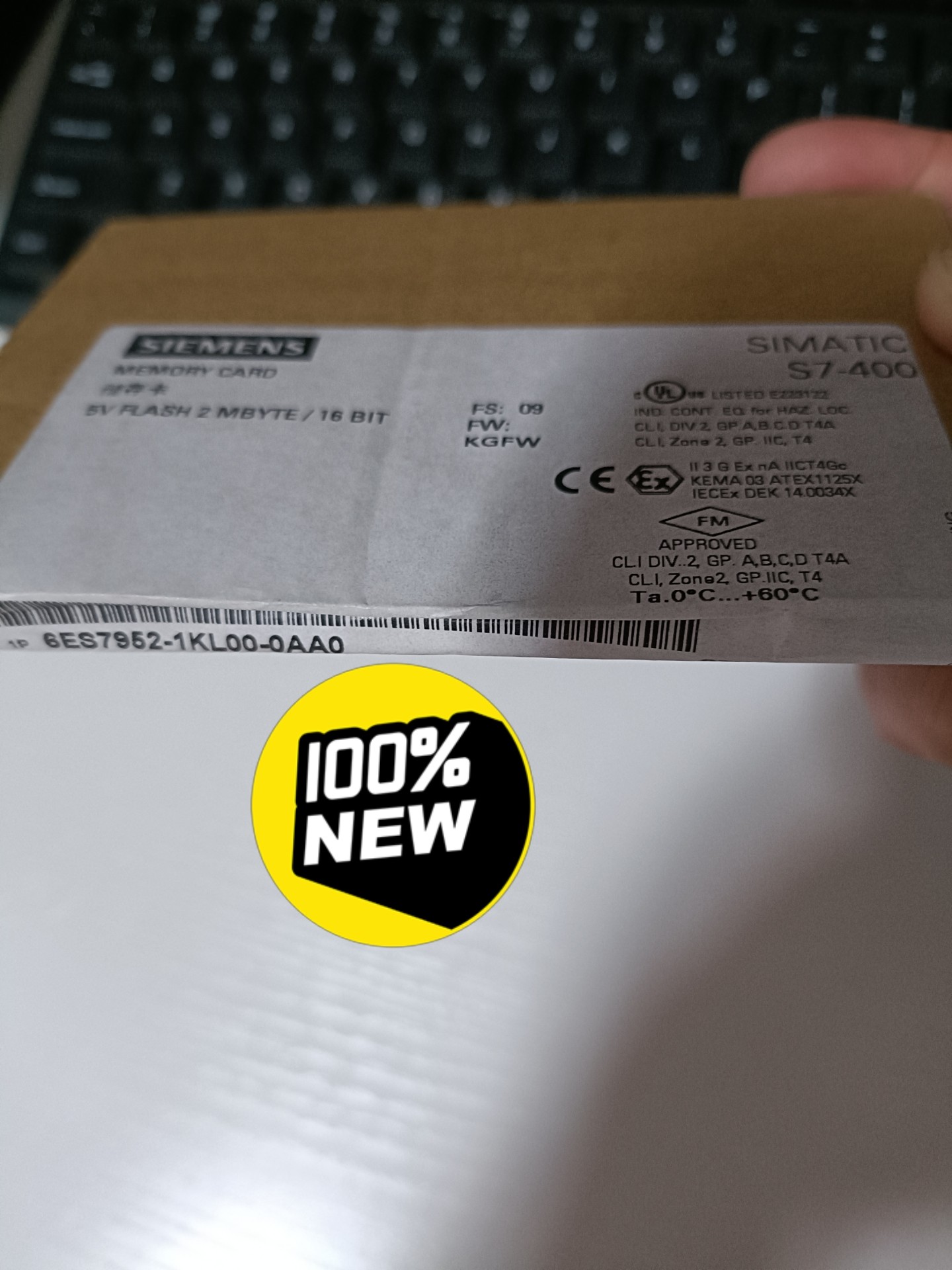 西门子400PLC储存卡2MB，型号6ES7952-1KL0