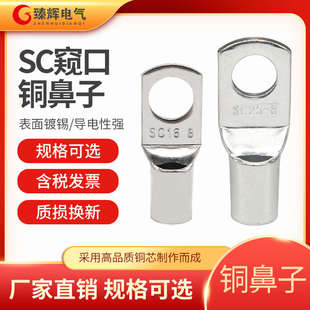 70接线端子铜鼻子 冷压SC窥口紫铜镀锡线鼻子sc6