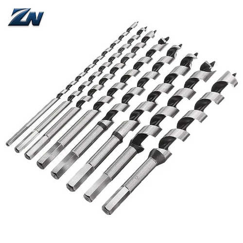 8件套木盒装木工支罗钻230长度 6-20mm木工螺旋钻头组合深孔钻头