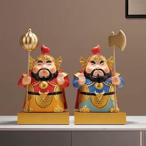 招财纳福入户门门神摆件桌面玄关客厅家居装饰布置摆件乔迁送礼 - 封面