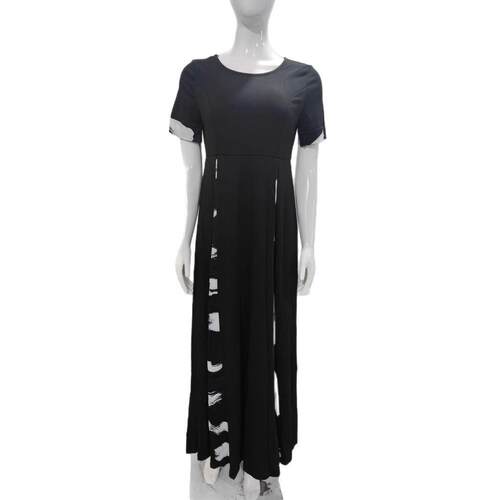 Women's printed patchwork mid sleeve large swing dress