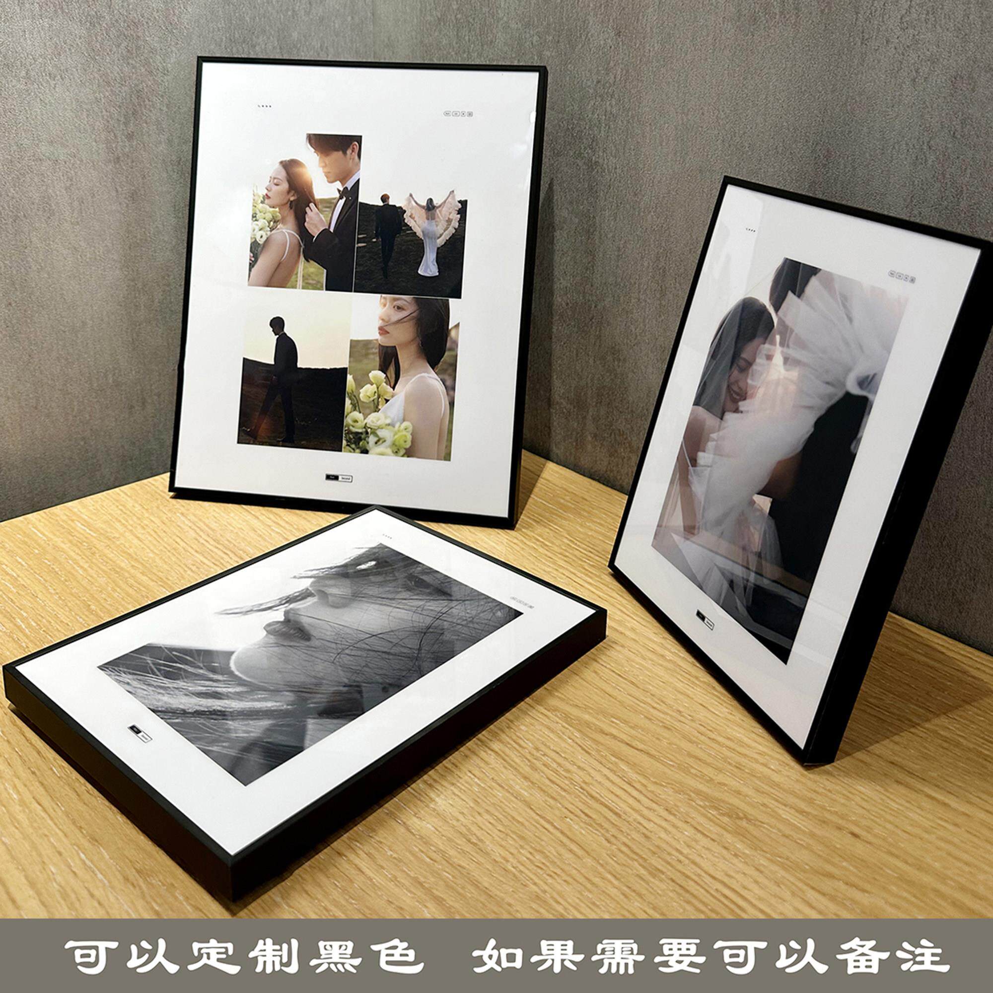 金属铝合金窄边框桌摆件来图定制婚纱照片打印加做相框摆台高级感
