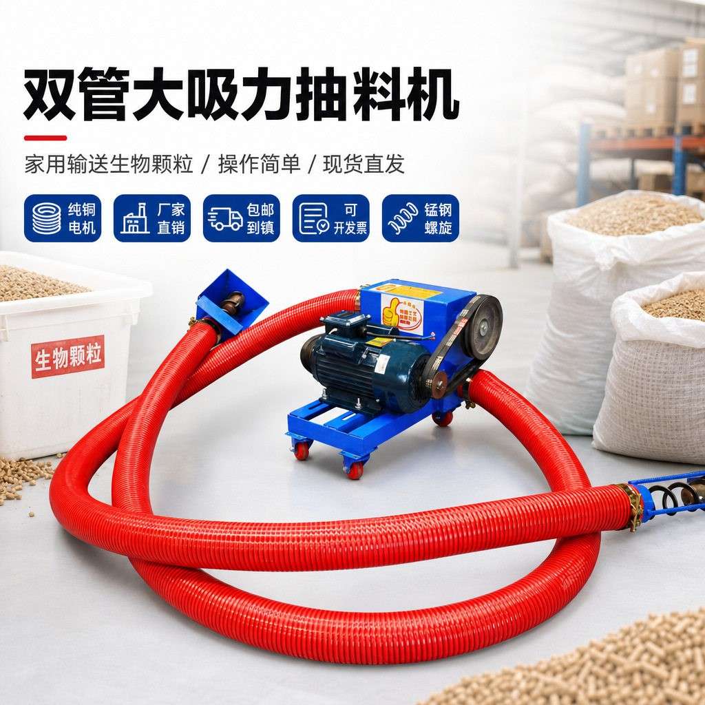 自动中驱抽料机饲料提升机大型吸料机加厚软管蛟龙输送