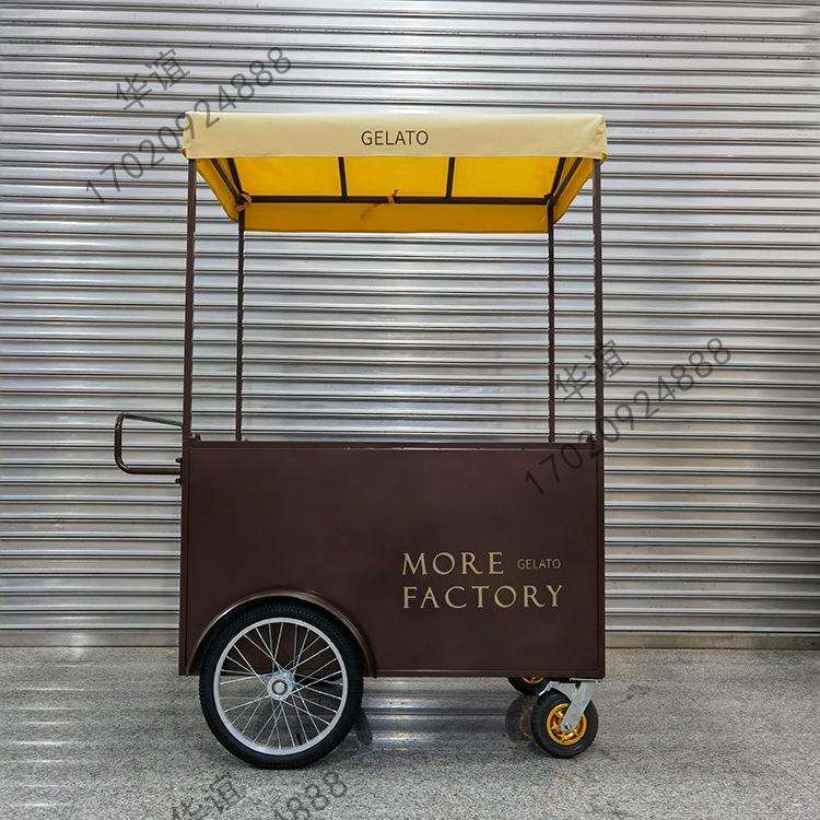 万象城商业冰淇淋摆摊车移动售卖台式冰激凌展示柜促销车户外摊位