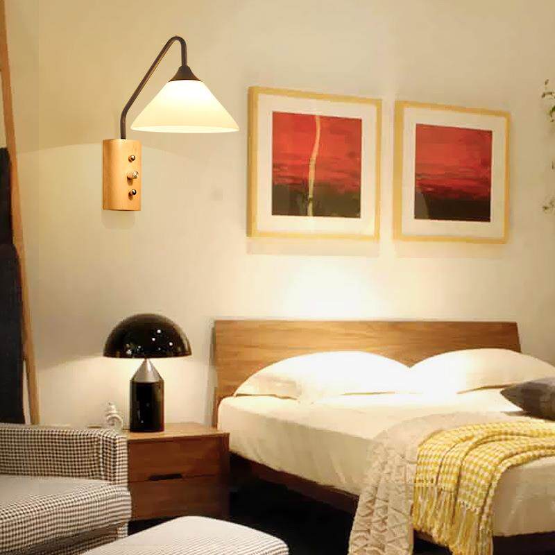 亿大灯饰床头壁灯卧室简约现代实木北欧创意客厅走廊过道酒店灯具