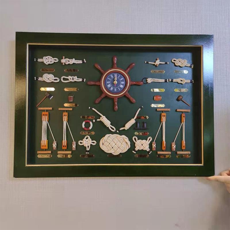 欧式水手结画框 创意木制画框海洋水手结装饰画帆船装饰品礼品