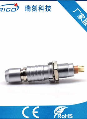 水密真空密封防水圈0B2PIN航天航插母座推拉自锁圆形金属连接器