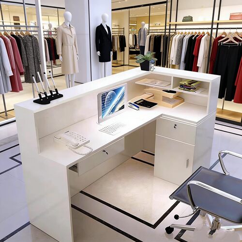 转角收银台公司前台饭店吧台服装奶茶店美容院柜台接待台