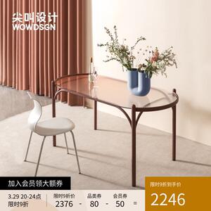 尖叫设计印象玻璃餐桌北欧现代简约家用小户型饭桌轻奢桌子网红