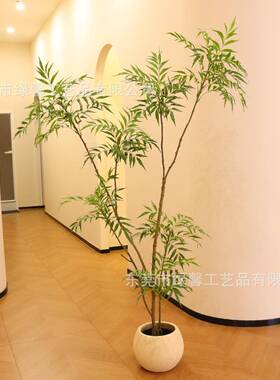 外贸出口十大功劳仿真绿植中古风室内客厅楼梯大型落地仿生假盆栽