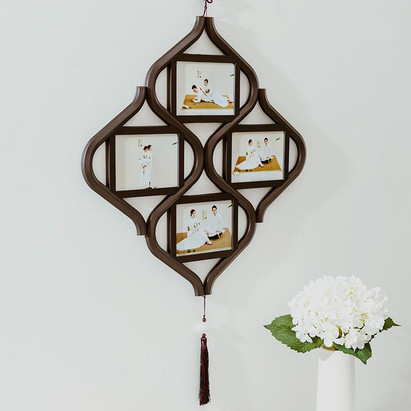 9LA3批发相框结新中式复古带打印照片小挂件古风风摆台相片墙挂墙