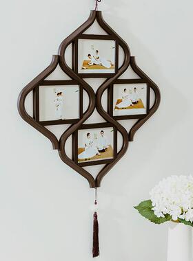 7YX批发相框结新中式复古带打印照片小挂件古风风摆台相片墙挂墙