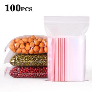 100Pcs Clear Lot Pouch Stand Plastic Lock Zipper Bags Zip