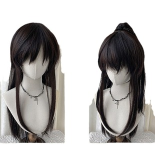 古风假发男女通用少年感万用cos李火旺新中式汉服高马尾全头套式