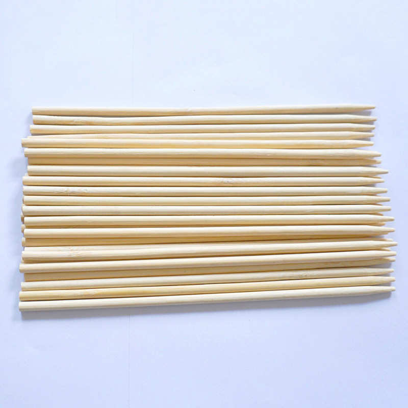 户外烧烤圆签3.0x18,30x25cm 烤肠签一次性家用签 竹棒圆棒烧烤