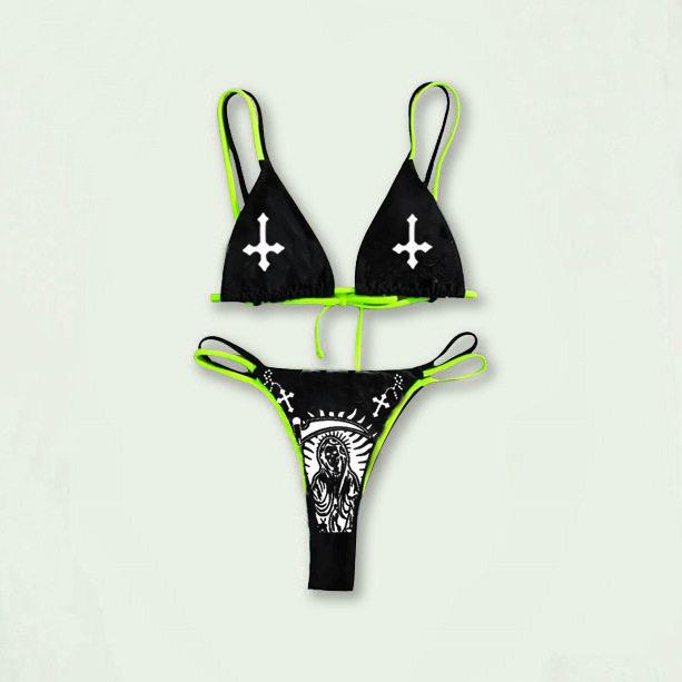 Lace up three ring bikini swimsuit 系带三环比基尼分体式泳装