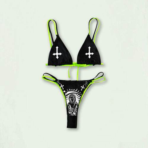 Lace up three ring bikini swimsuit 系带三环比基尼分体式泳装