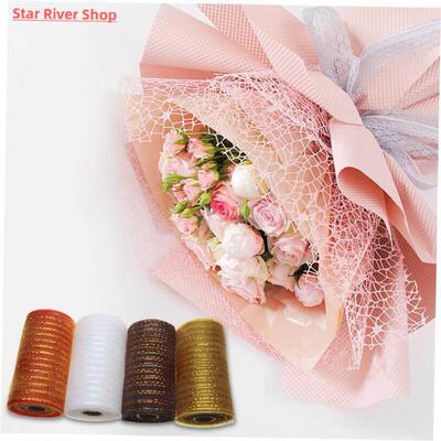Christmas Decoration Mesh Flower Packaging Plastic Gold Wire