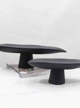 简约现代树脂高脚果盘创意客厅餐桌茶几收纳托盘摆件样板间装饰品